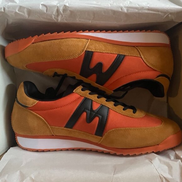 Karhu Athletic Sneakers in Orange and Tan with Black Detail